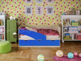 Кровать Бабочки 2,0м (Синий матовый) в Кошурниково - koshurnikovo.katalogmebeli.com | фото