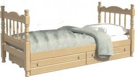 Кровать одинарная Аленка из массива сосны 800*1890 Сосна в Кошурниково - koshurnikovo.katalogmebeli.com | фото